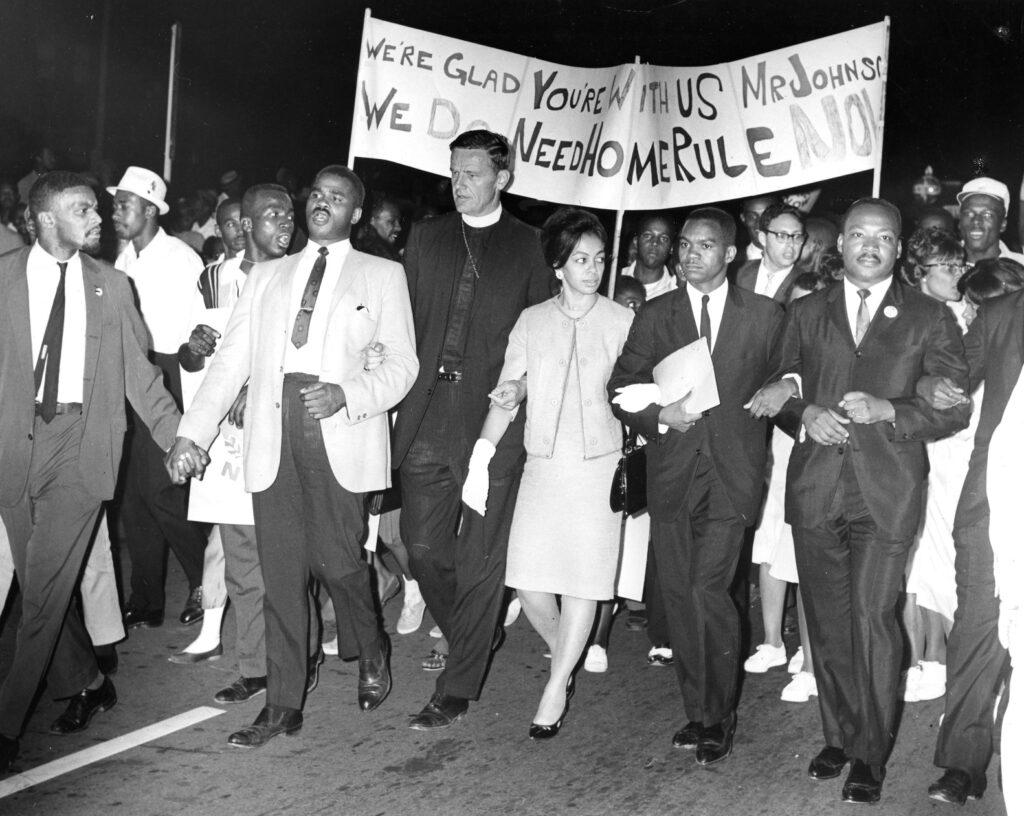 Reverend Martin Luther King Jr. Reverend Walter Fauntroy Right Reverend Paul Moore Jr. Reverend Ralph David Abernathy and Reverend Andrew Young at the March for Home Rule 1024x816